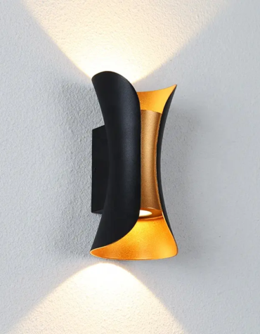 Aplica exterior 10W, Negru cu Auriu