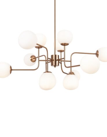 Erich Grand Majesty - Candelabru arhitectural cu 12 brate si difuzoare sferice