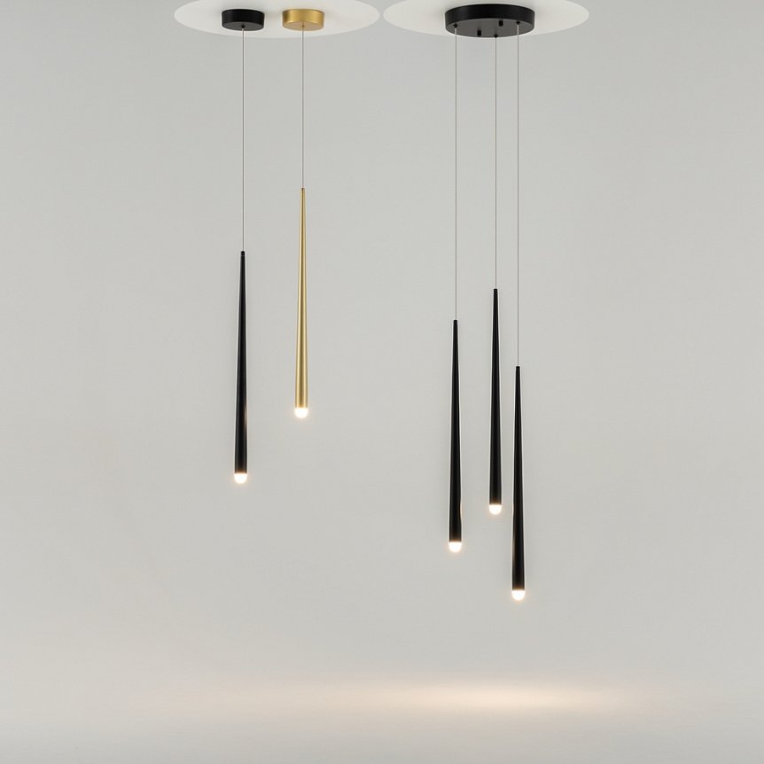 LustrĂ Multi-Element Cascade Trio - Design sculptural, Deep Black - imagine 5