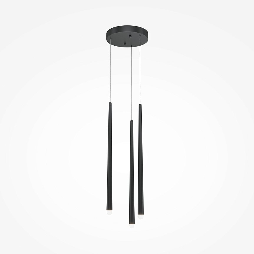 LustrĂ Multi-Element Cascade Trio - Design sculptural, Deep Black