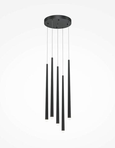 Lustra Multi-Element Cascade - Design Sulptural, Black Velvet, 5 surse LED