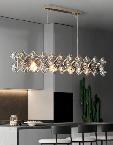 Candelabru Shard Linear 140 cm din cristal și oțel inoxidabil 304