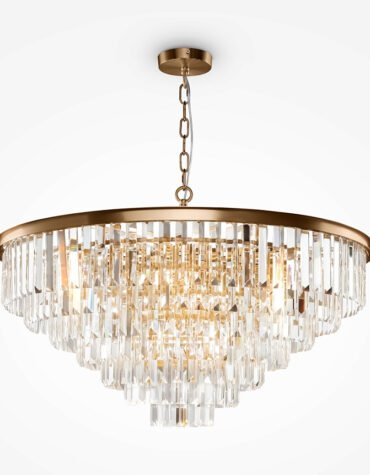 Candelabru Revero Maytoni Ø80 cm din sticlă amber și metal auriu
