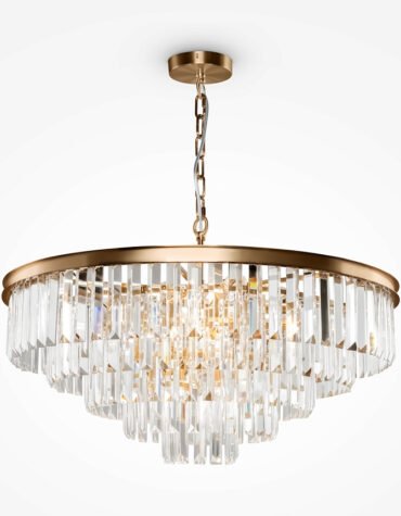 Candelabru Revero Maytoni Ø70 cm din sticlă amber și metal auriu