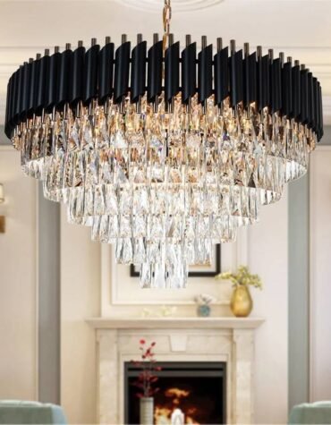 Candelabru Black Crystal Ø60 cm din cristal K9